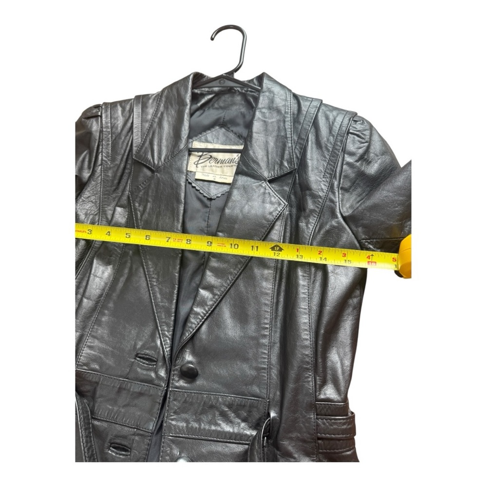 Vintage Classic  Bermans Leather Jacket Women’s Size 6 Black Fashion All Season - Picture 5 of 10